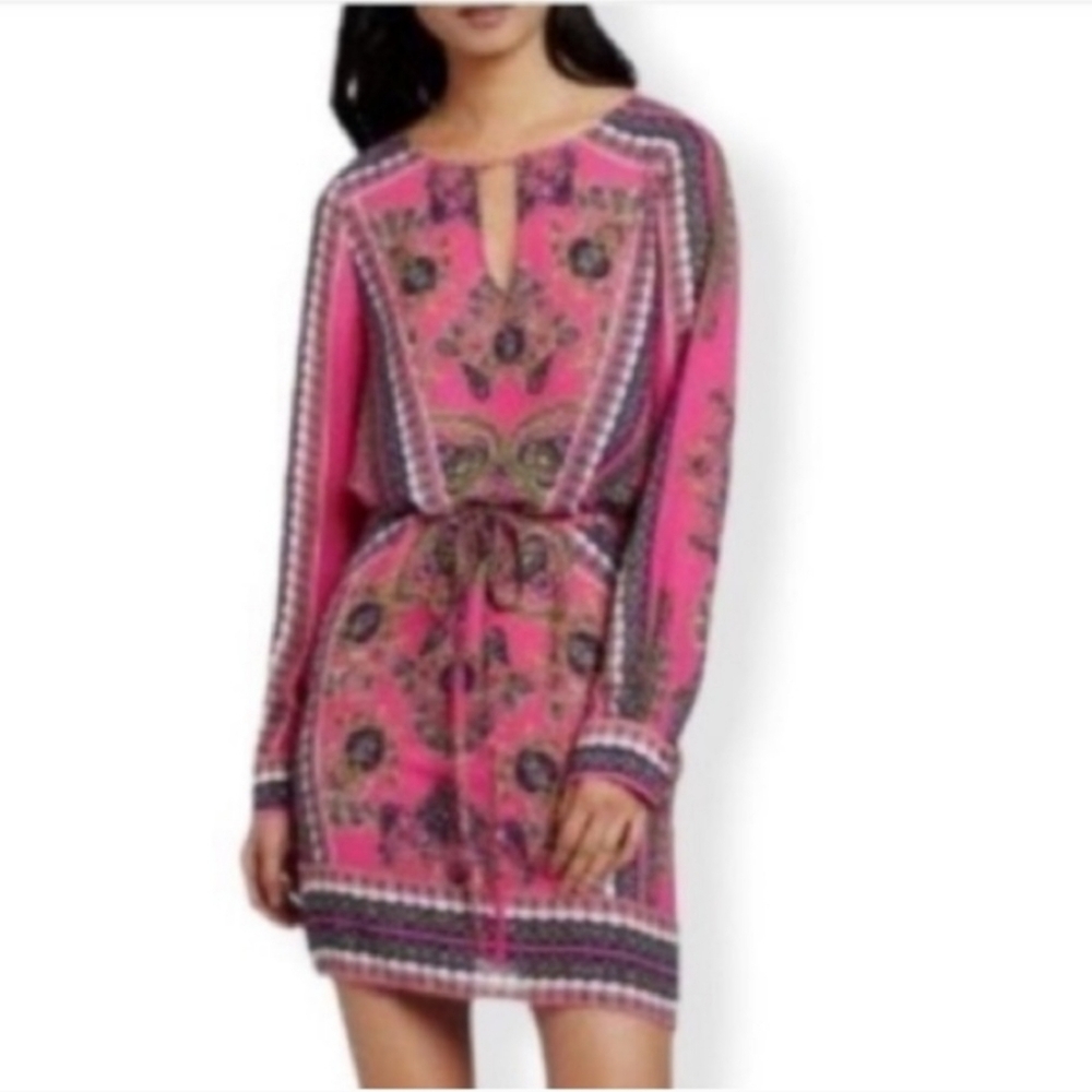 BCBG Max Azria Freya Neon Pink Dress Sz S
